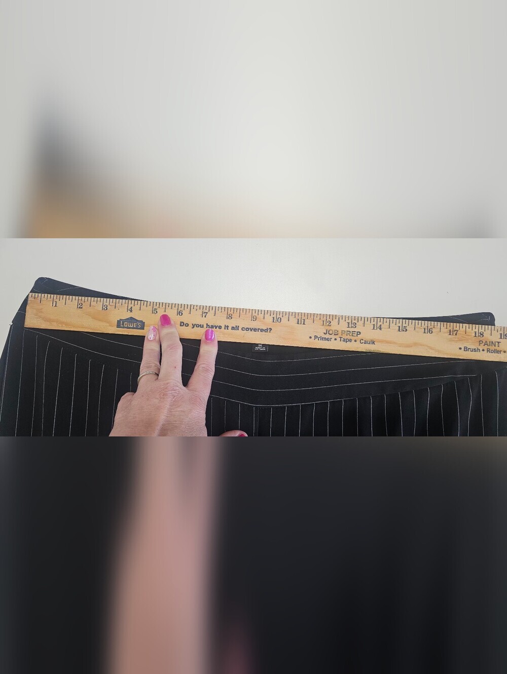 Women's Black Pinstripe Pants 1x - Picture 8 of 8
